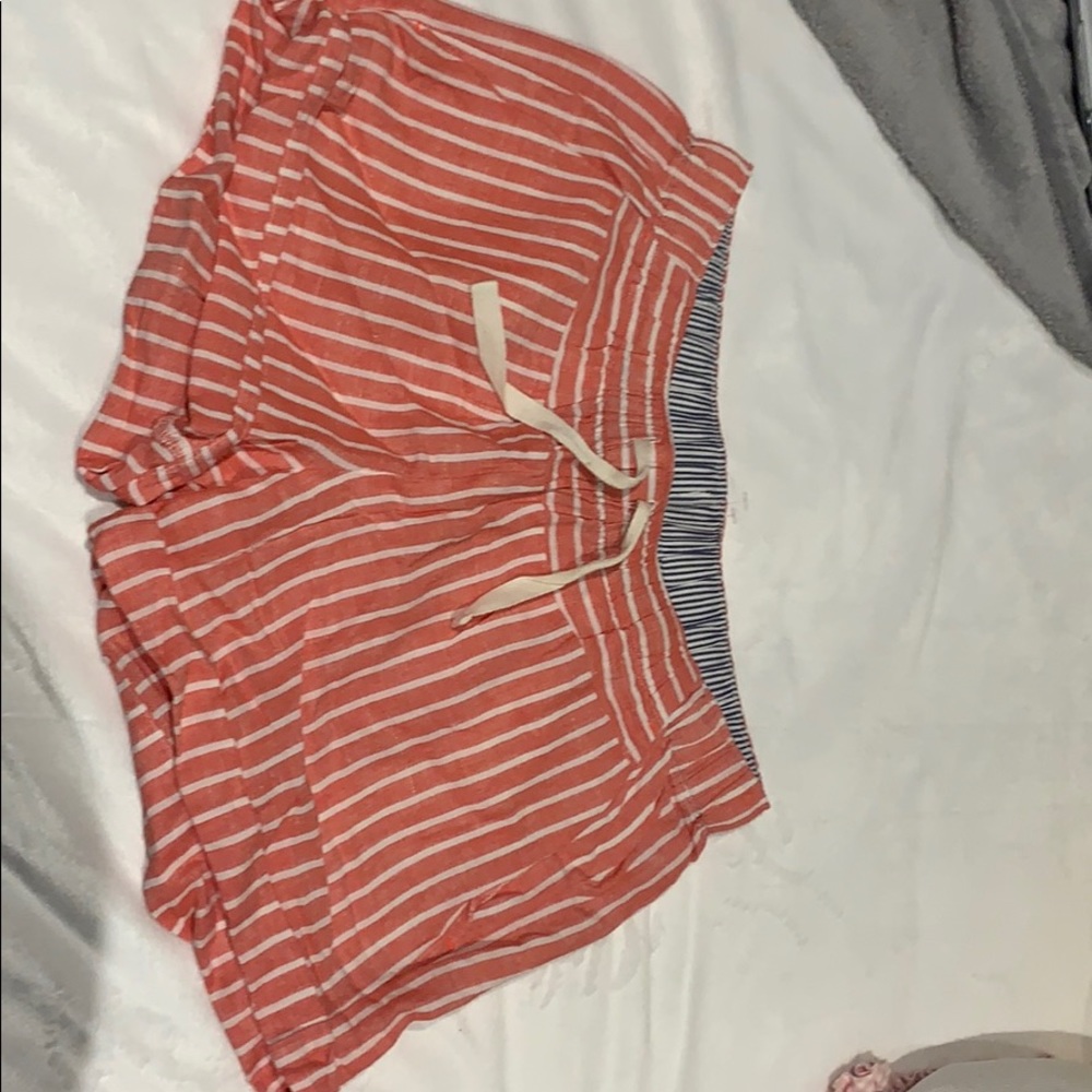 J crew pink and white shorts